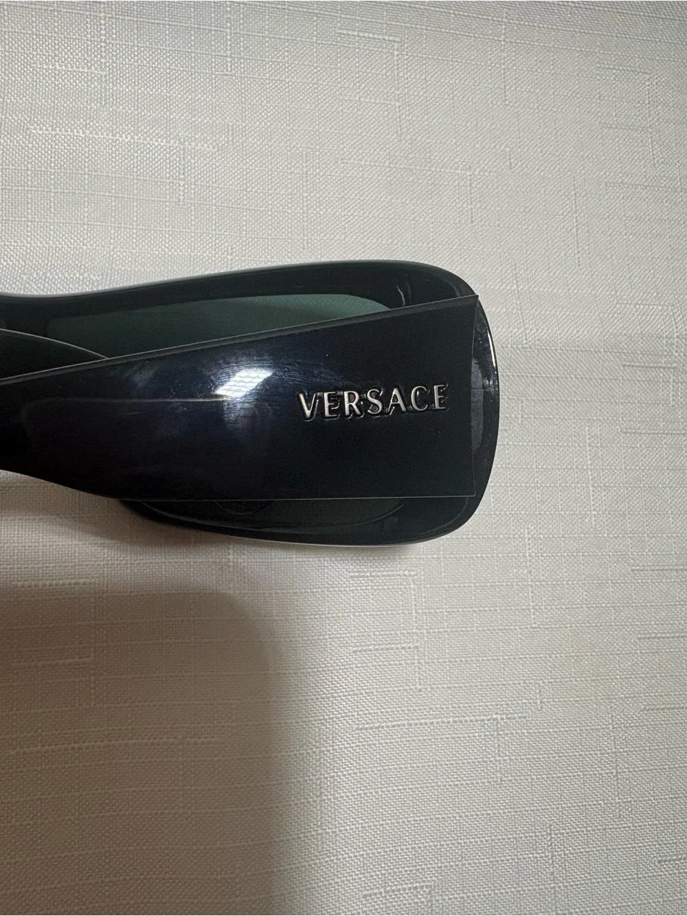 Sleek Black VERSACE Visor Sunglasses